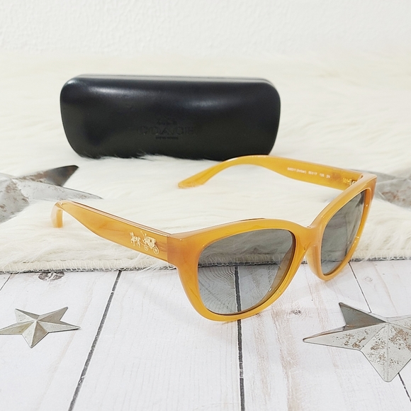 Coach Amber sunglasses cat eye mustard yellow NEW